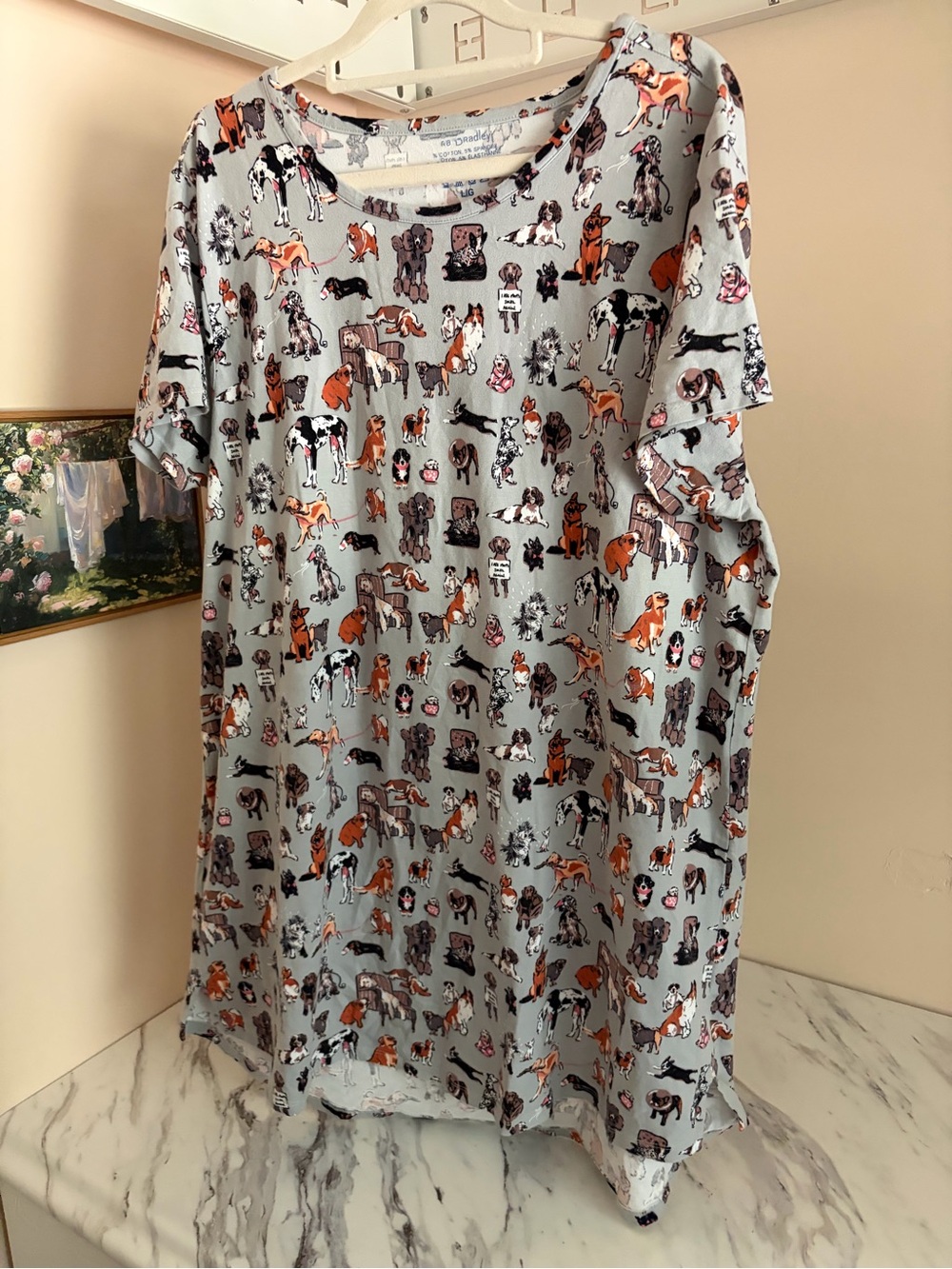 Vera Bradley Best In Show Dog Print Pajama Nightshirt Sleep Dress - Large